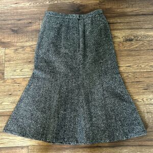 Vintage Orvis Gray Wool Tweed Pleated Skirt Lined Womens Small